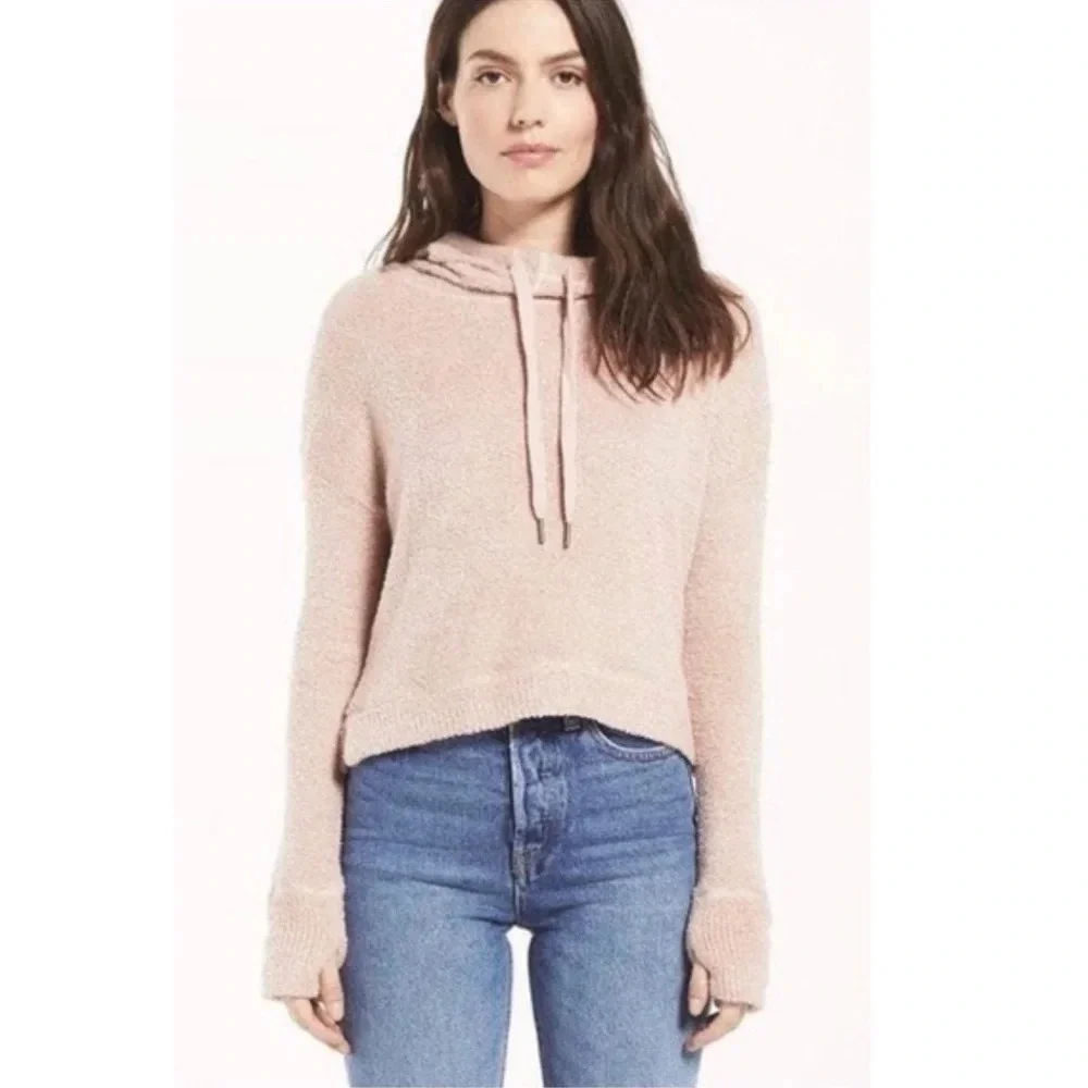 Z Supply Kacey Feather Hoodie in Mauve - Picture 3 of 9